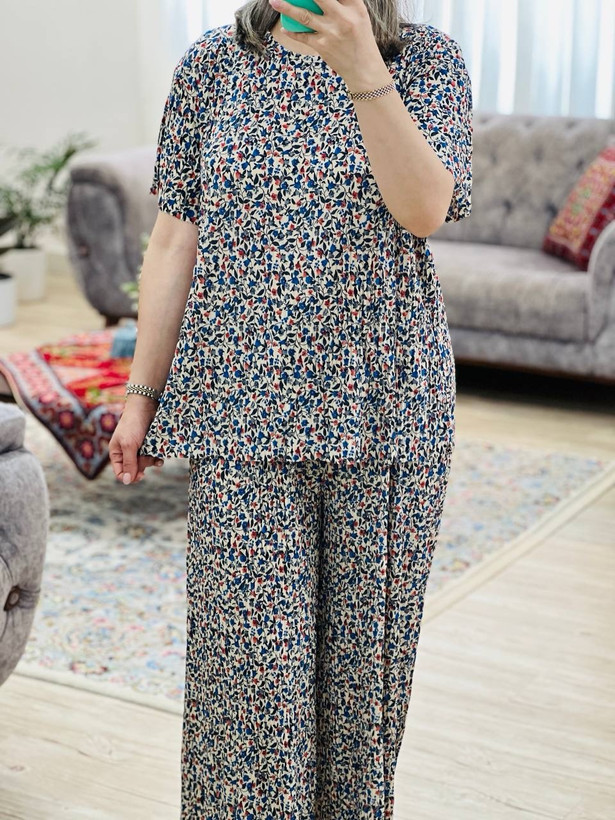 تیشرت شلوار حریر پلیسه وارداتی